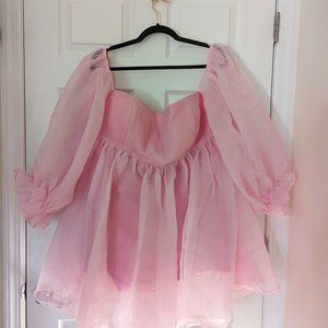 Pink Puff Sleeve Dress